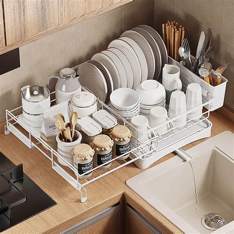 Amazon HCHANGEN Dish Drying Rack Adjustable Space Saving Dish