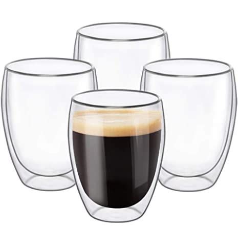 Insulated Glass Mugs Set Perfect For Hot And Cold Drinks