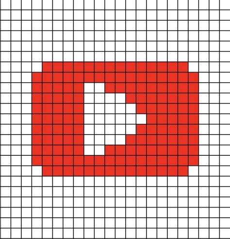 Youtube Logo 2017 Pixel Art Easy Pixel Art Pixel Art Pixel Art Templates