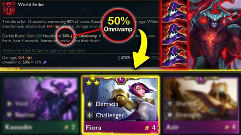 Fiora 1v9 ⭐⭐⭐ 50 Omnivamp Ft X3 Rabadons Aatrox Tft Set 9 5