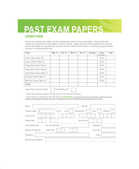 FREE 10 Sample Paper Order Forms In MS Word PDF