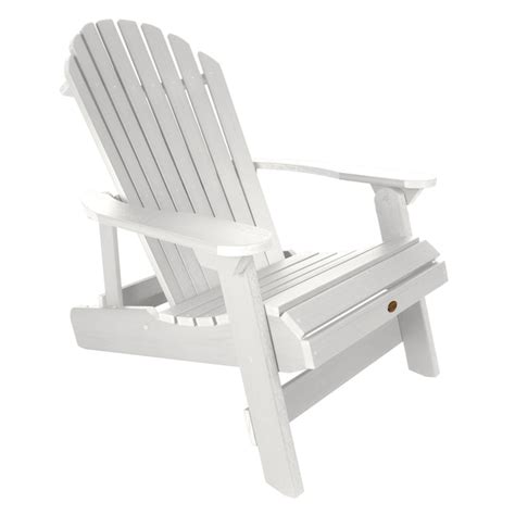 Highwood Westport White Plastic Frame Stationary Adirondack Chair With