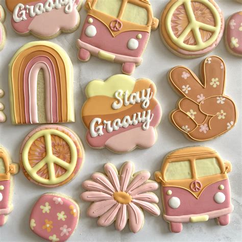 Groovy Birthday Cookies Two Groovy Groovy One Cookies Etsy