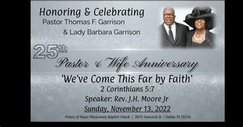 Pastor And Wife Anniversary Template Postermywall