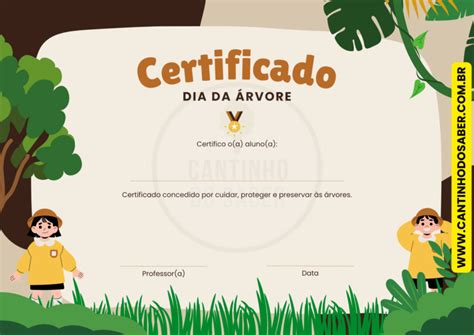 Certificado Para O Dia Da Rvore Protetores Da Natureza Para Educa O