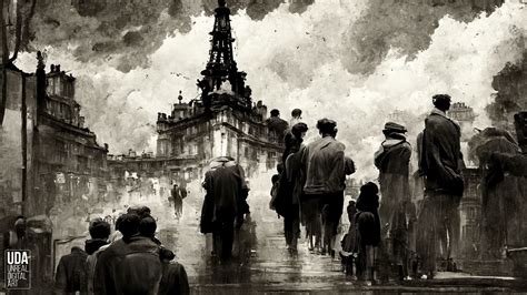 Unreal Digital Art On Twitter Crowd In Paris Oldtimes Surreal