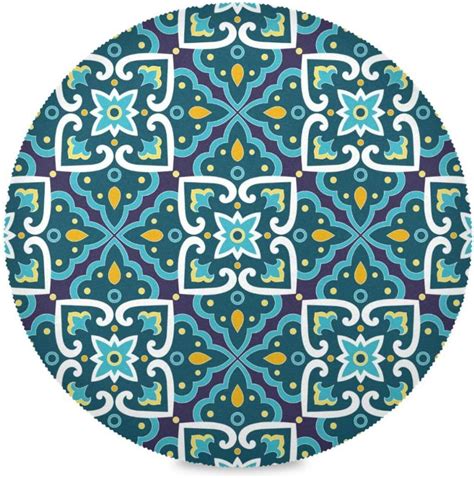 Hyjoy Mexican Talavera Round Placemats Set Of Non Slip Heat