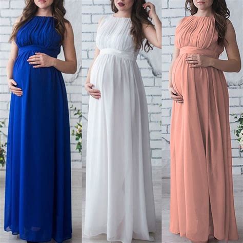 Embroidery Lace Tulle Maternity Dress For Photo Shoot See Through Pregnancy Photography Maxi