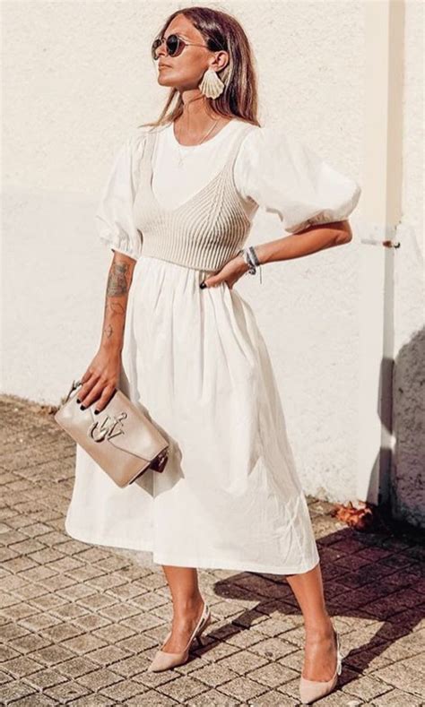 Zara Dress With Puff Sleeves White Women S Fashion Dresses Sets