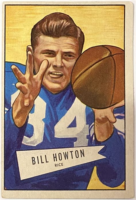 Bill Howton 1952 Bowman Green Bay Packers Football Rookie Card KBK Sports