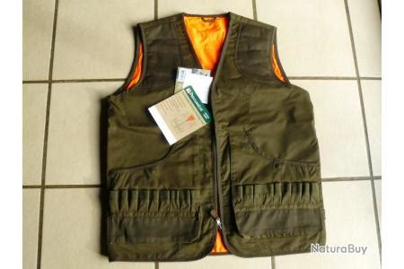 GILET DE CHASSE PERCUSSION TRADITION BRODE KAKI Armurerie Pascal Paris