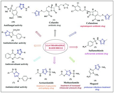 Examples Of The Thiadiazole Motif In Several Drugs And Promising