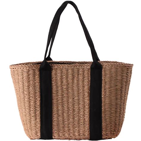 Sac cabas paille plage La boutique bohème