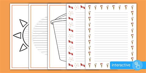 Summer Themed Blank Writing Frames Grades 4 7 Twinkl