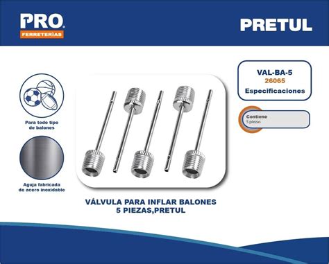 V Lvula Para Inflar Balones Piezas Pretul Pro Ferreterias