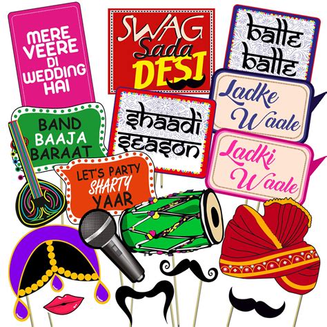 Party Propz™ Wedding Photo Booth Mehandi Props Sangeet Props