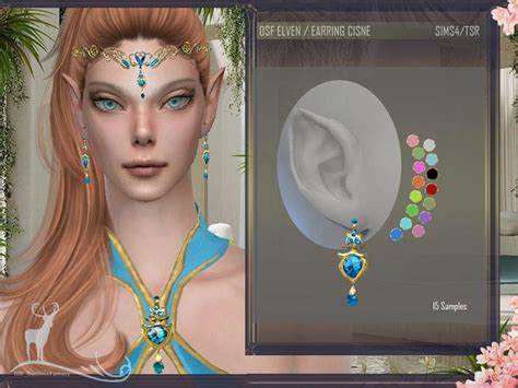 Dansimsfantasy S Dsf Earring Elves Cisne Sims Cas Sims Cc