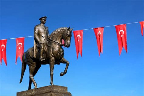 Premium Photo | Ataturk statue on the horse 10 november ataturk ...