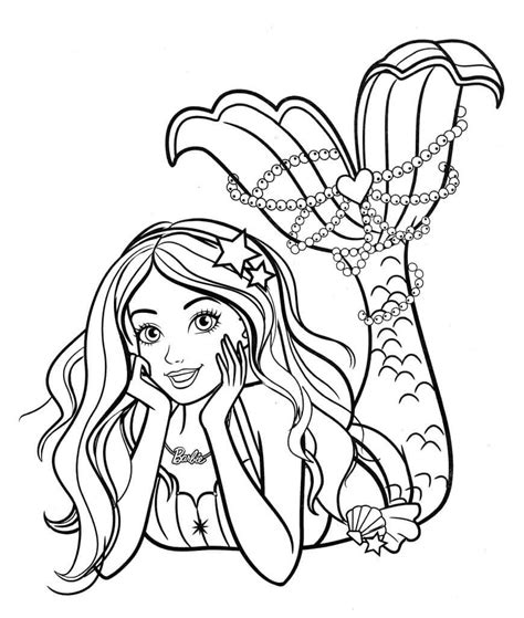 Coloriage Barbie la Princesse Sirène télécharger et imprimer gratuit