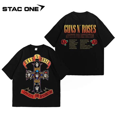 Jual GUNS N ROSES Printed Oversize Kaos Hitam STAC ONE