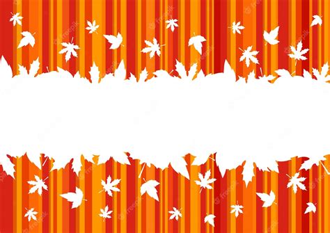 Rayas De Fondo Otoñales Y Siluetas De Hojas Vector Premium