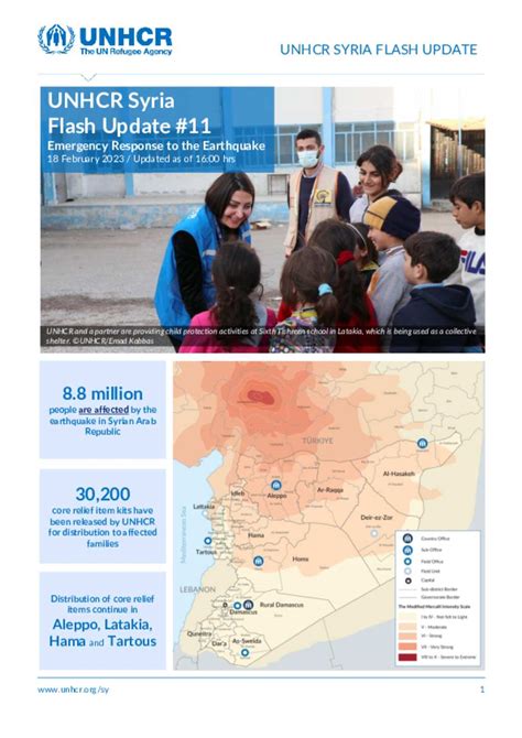 Document Unhcr Syria Emergency Response To Earthquake Flash Update 11