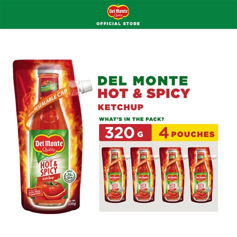 Del Monte Hot Spicy Ketchup With Real Tomatoes G Pouch X