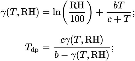 Dew Point Calculation Ambient Weather