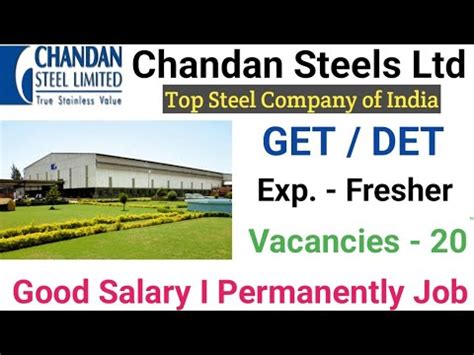 Chandan Steels Limited Hiring Graduate Engineer Trainees I Diploma