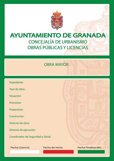 Impresión cartel de obra del Ayuntamiento de Granada Rolesa