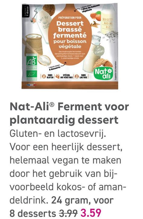 Nat Ali Ferment Voor Plantaardig Dessert Aanbieding Bij Gezond Wel