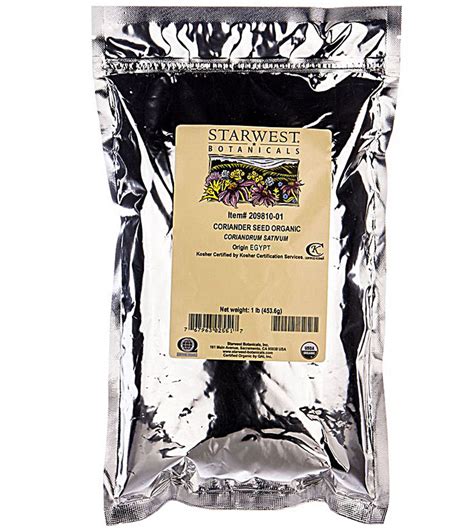 Starwest Botanicals Organic Coriander Seed 1 Lb Vitacost