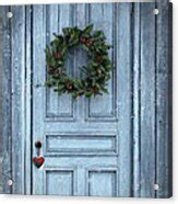 Christmas Wreath On Barn Door Photograph By Sandra Cunningham Pixels