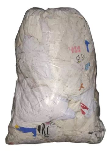 Retalho Malha Tecido Algodão Branco Limpeza Mecânica 5kg