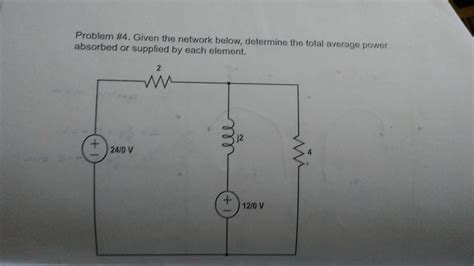 Solved Given the network below, determine the total average | Chegg.com