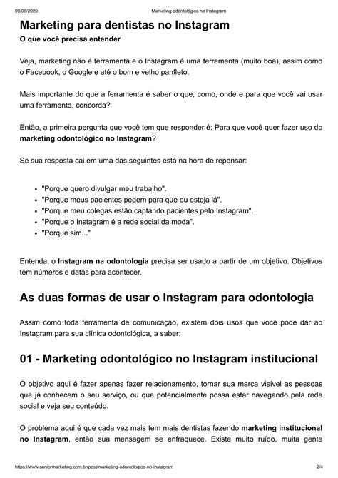 Marketing Odontologico No Instagram PDF