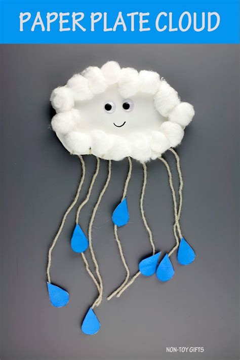 Paper Plate Cloud Craft For Kids Spring Weather Craft Paper Plate