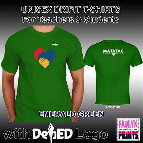 DepEd MATATAG Logo Printed on PREMIUM GREEN POLO SHIRTS & T-SHIRTS Using High Quality HTV ...