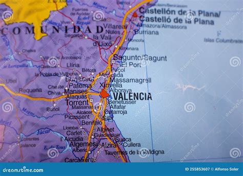 Valencia Highlighted On A Map Of Spain Stock Image Image Of State