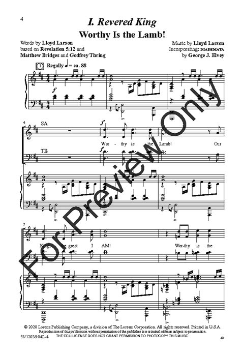 Worthy Is The Lamb SATB Choral Score J W Pepper Sheet Music