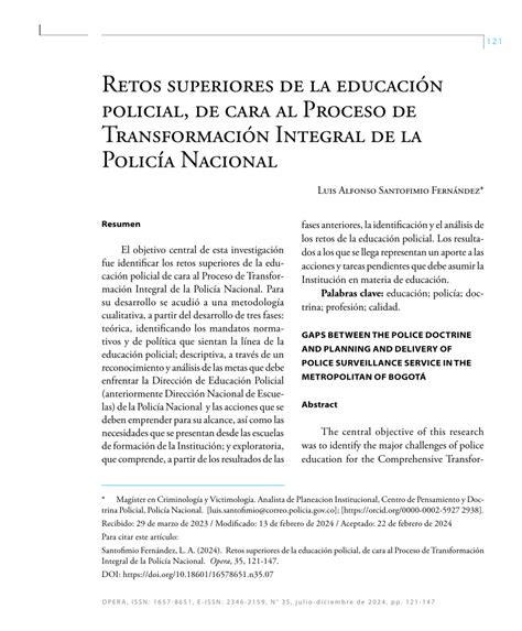 Pdf Retos Superiores De La Educación Policial De Cara Al Proceso De