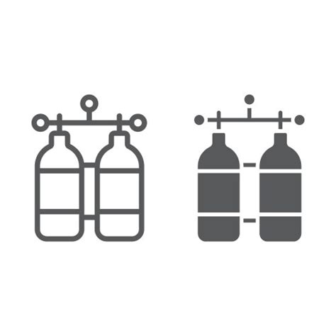 Hydraulic Cylinder Or An Actuator Line Icon Vector Image