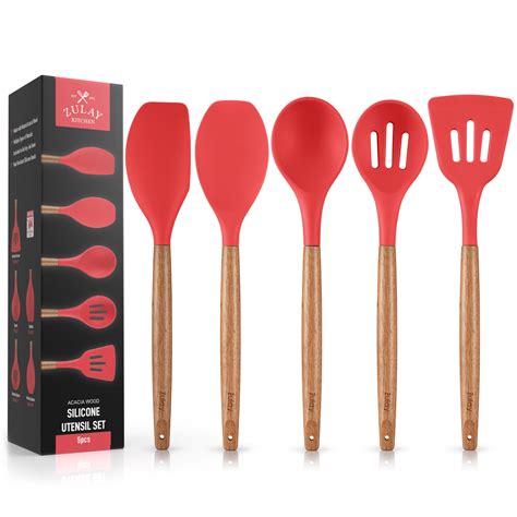 Zulay Kitchen Premium Piece Silicone Utensils Set With Authentic