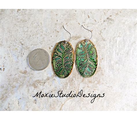 Rustic Copper Leaf Earrings Boho Copper Earrings Copper Etsy