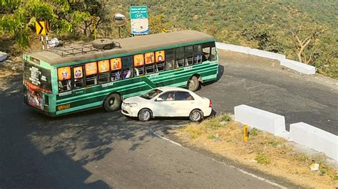 Dhimbam Hills Hairpin 9th 10th Bend Road Bus And Car Crossing Driving Tn