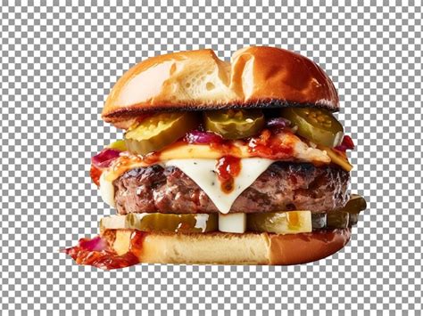 Premium Psd Delicious Slider Style Burger Isolated On Transparent