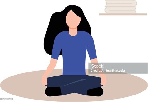 The Girl Is Meditating For Peace Of Mind Stock Illustration Download