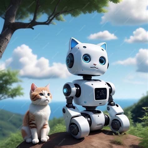 premium ai image  cat   cat robot