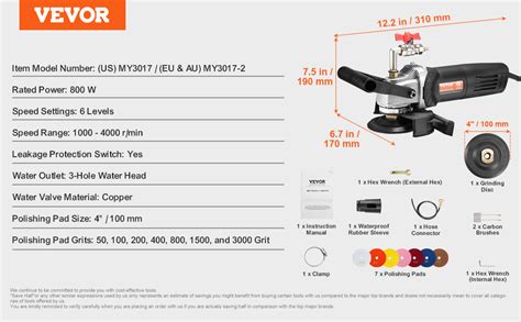 Vevor Wet Stone Polisher Inch Electric Granite Polisher With Speed