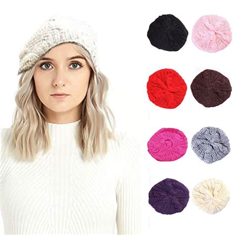 Yirtree Knitted Winter Slouchy Beanie Hat Unisex Crochet Cable Ski Cap